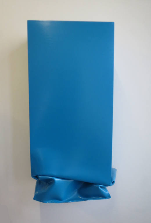 Throw V (Turquoise), 2013. Oil and acrylic on aluminium. 123 x 56 x 37 cm