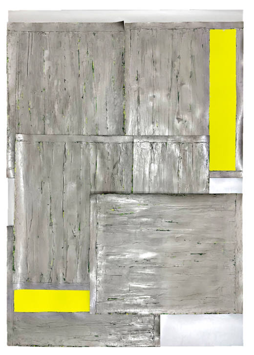 NSEO V, 2021. Mixed technique on metallic cardboard. 149 x 109 x 6 cm
