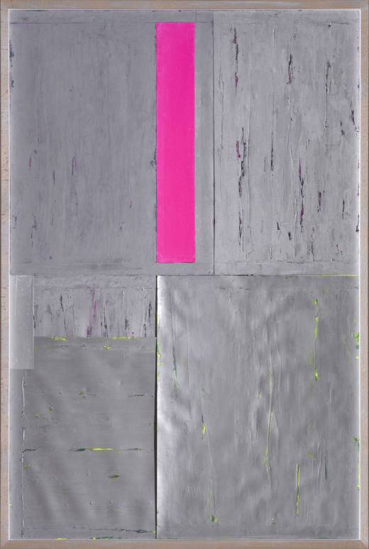ERTA III, 2019. Técnica mixta sobre cartulinas metalizadas. 134 x 90 x 7 cm