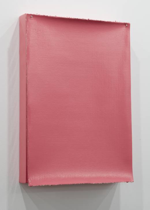 Loop S (Brilliant Pink) II, 2021. Óleo y acrílico sobre lienzo. 72 x 51 x 10 cm