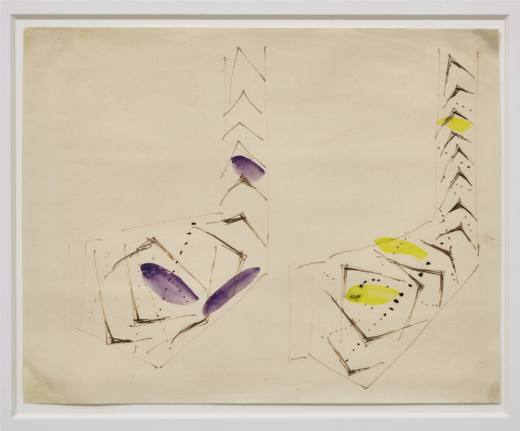 Studi per architettura d'interni, 1952. Tinta sobre papel. 45 x 50 cm